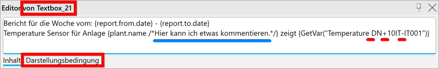 Geänderte Elemente im Formel-Editor